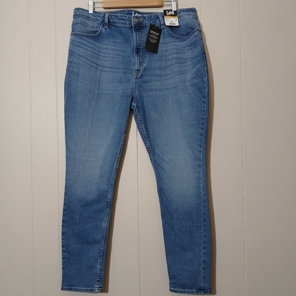 🆕️Lee Women Plus Size Jeans Blue High Rise Skinny Slim Fit Stretch Denim